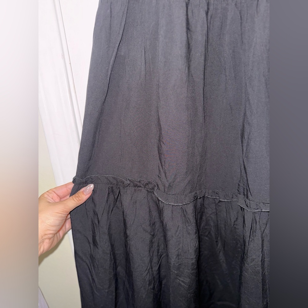 Black Wrap Skirt with Ruffle Coverup - Picture 4 of 7